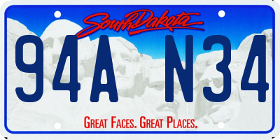 SD license plate 94AN34