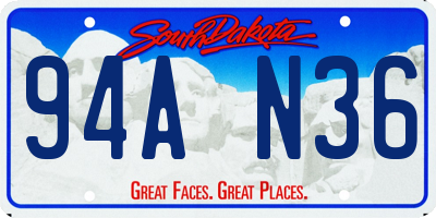 SD license plate 94AN36