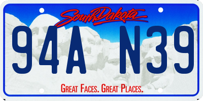 SD license plate 94AN39