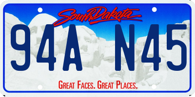 SD license plate 94AN45