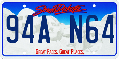 SD license plate 94AN64