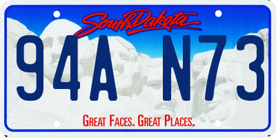 SD license plate 94AN73