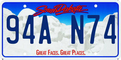 SD license plate 94AN74