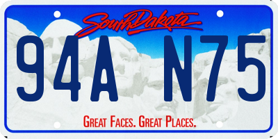 SD license plate 94AN75
