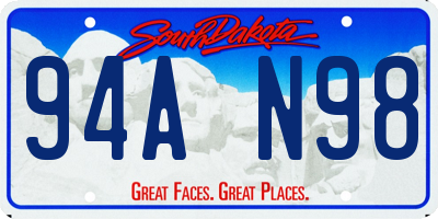 SD license plate 94AN98
