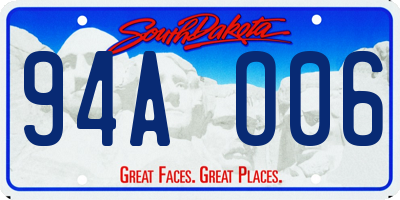 SD license plate 94AO06