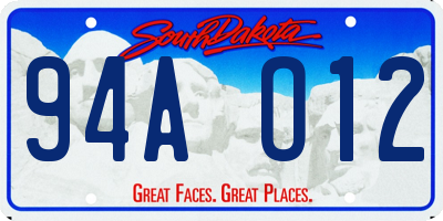 SD license plate 94AO12