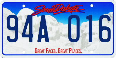 SD license plate 94AO16