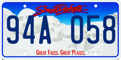 SD license plate 94AO58