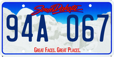 SD license plate 94AO67
