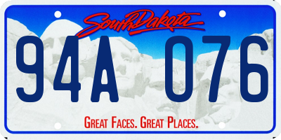 SD license plate 94AO76