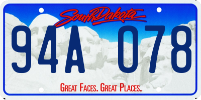 SD license plate 94AO78