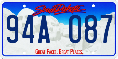 SD license plate 94AO87