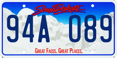 SD license plate 94AO89