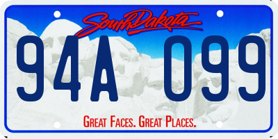 SD license plate 94AO99
