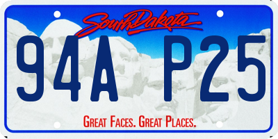 SD license plate 94AP25