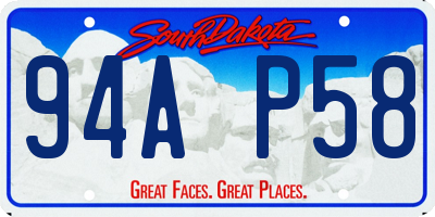 SD license plate 94AP58