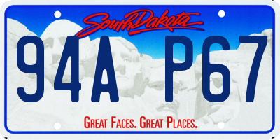 SD license plate 94AP67