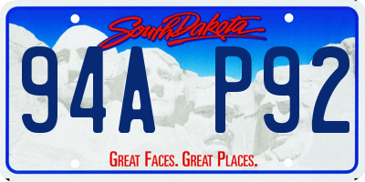 SD license plate 94AP92