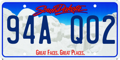 SD license plate 94AQ02