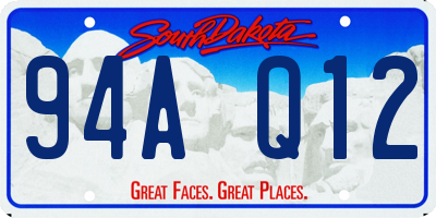 SD license plate 94AQ12