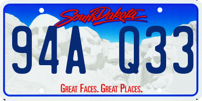 SD license plate 94AQ33