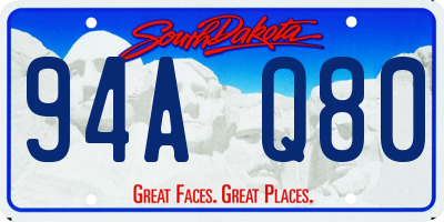 SD license plate 94AQ80