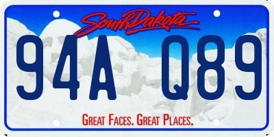 SD license plate 94AQ89