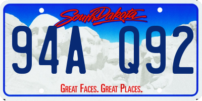 SD license plate 94AQ92
