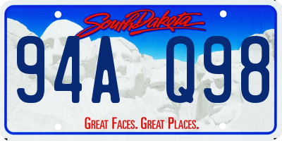 SD license plate 94AQ98
