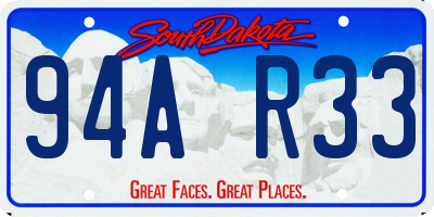 SD license plate 94AR33