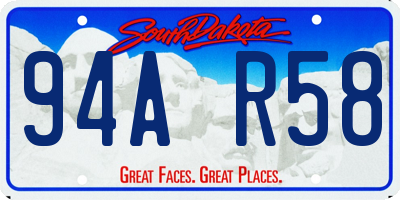 SD license plate 94AR58