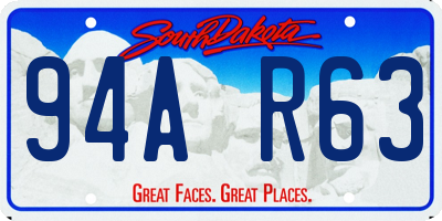 SD license plate 94AR63