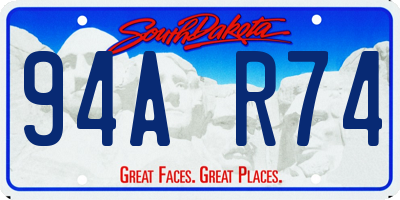 SD license plate 94AR74