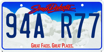 SD license plate 94AR77