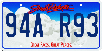 SD license plate 94AR93