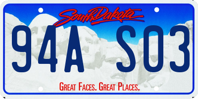 SD license plate 94AS03