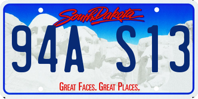 SD license plate 94AS13
