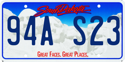 SD license plate 94AS23
