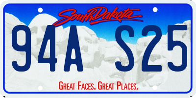 SD license plate 94AS25