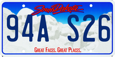 SD license plate 94AS26