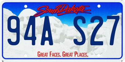 SD license plate 94AS27