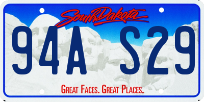 SD license plate 94AS29