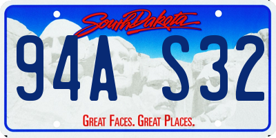 SD license plate 94AS32