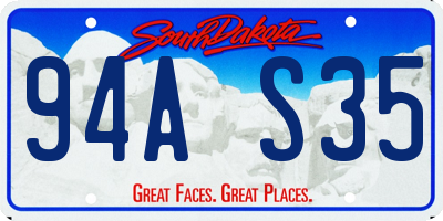 SD license plate 94AS35