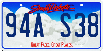 SD license plate 94AS38