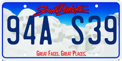 SD license plate 94AS39