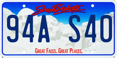 SD license plate 94AS40