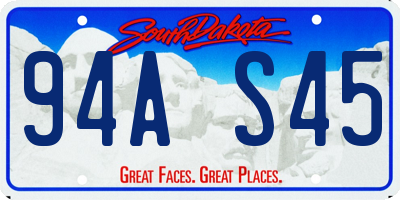 SD license plate 94AS45