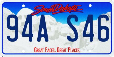 SD license plate 94AS46